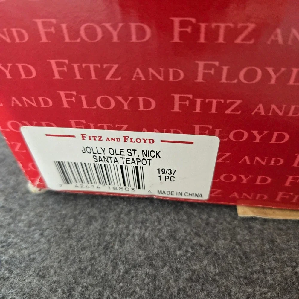 Vintage Fitz and Floyd Classics Santa Teapot Handcrafted‎ Christmas Decor & Box